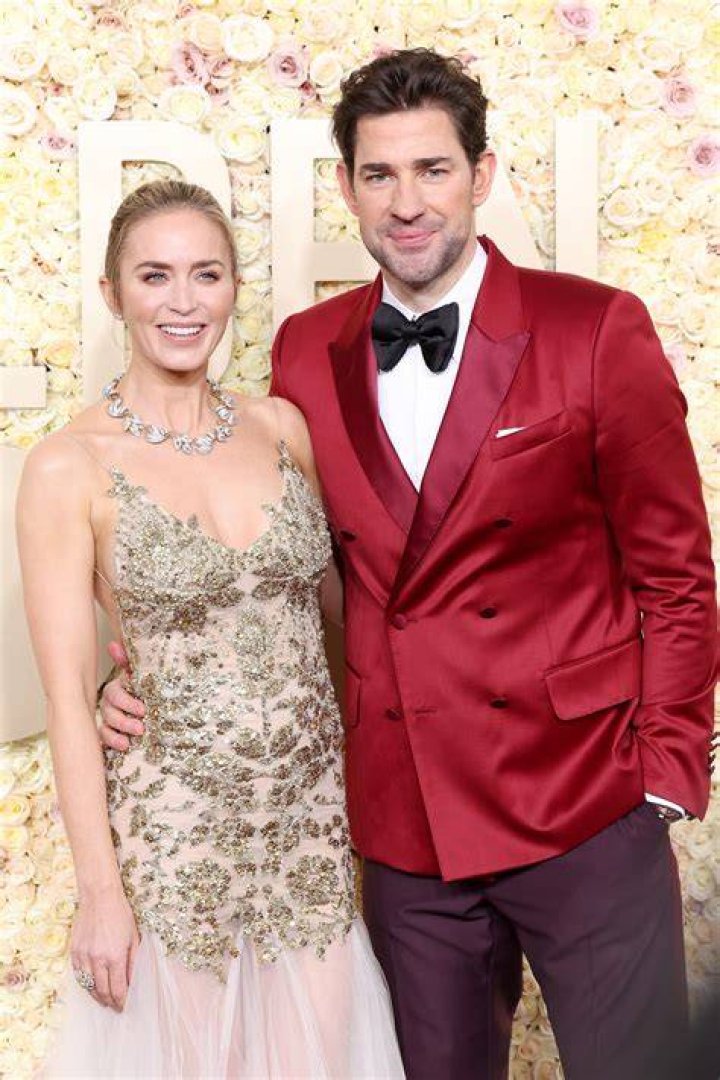 Emily Blunt and husband John Krasinski posed together on the red See All the Stars Arriving on