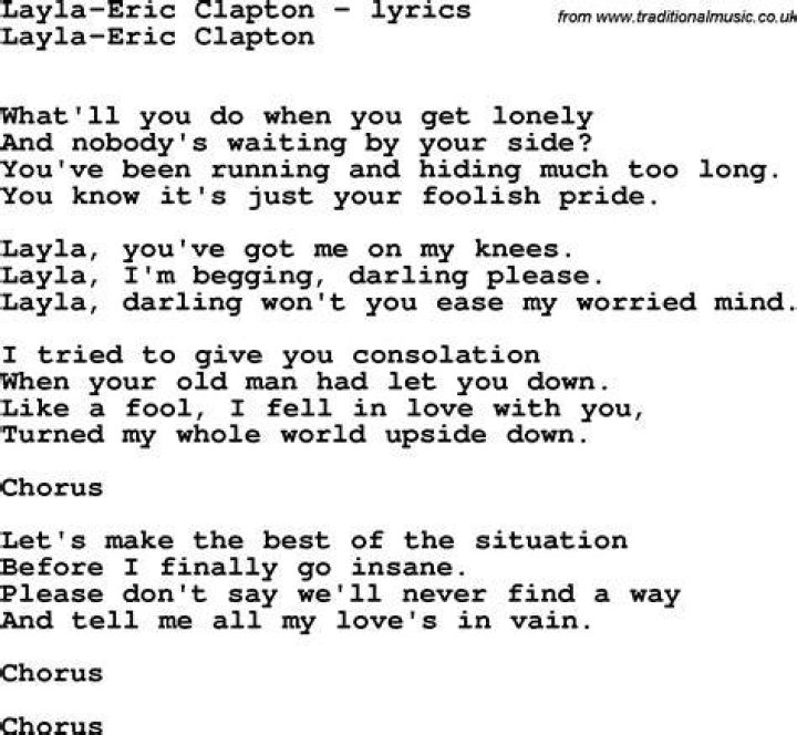 Eric Clapton Layla [ Original ] Lyrics YouTube
