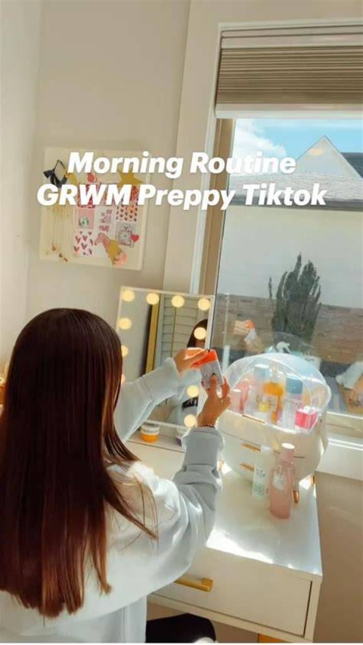 preppy grwm in 2023 Tiktok style, Skin care tutorial, Makeup routine