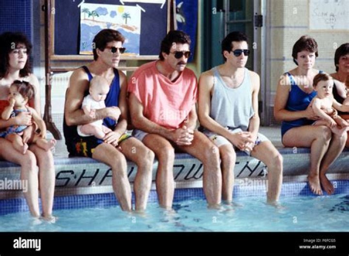 Ted Danson, Steve Guttenberg and Tom Selleck promo still for &lsquo;Three Men