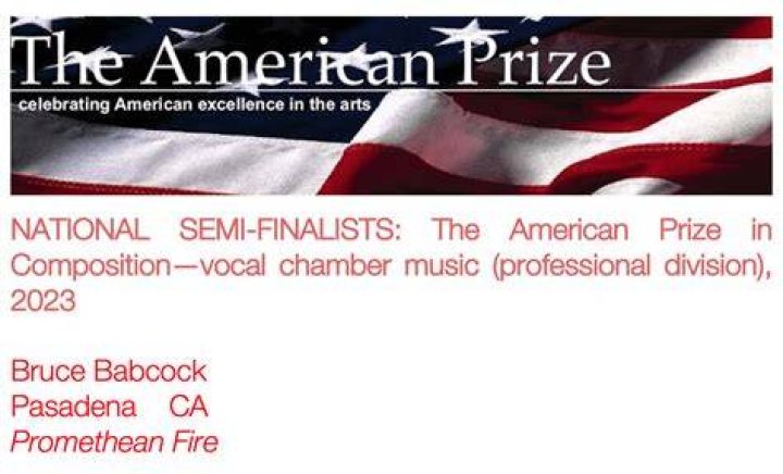 The American Prize Announcing VOCAL WINNERS, runnersup art song
